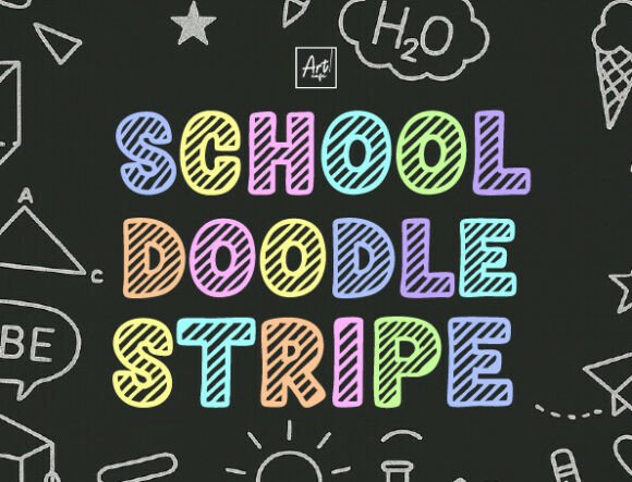 School Doodle Stripe Font Review for Web Designers